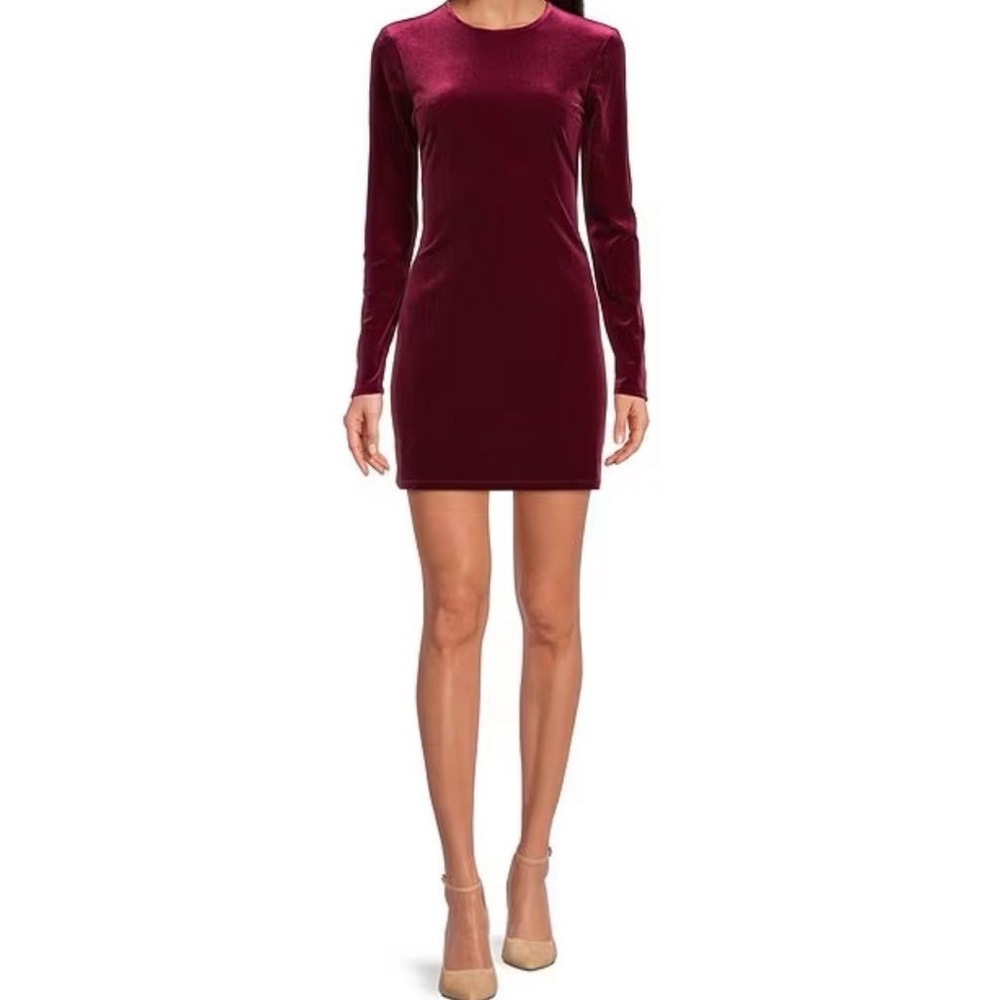 Gianni Bini Pam Velvet Merlot Dress Size Medium